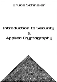 Introduction to Security and Applied Cryptography