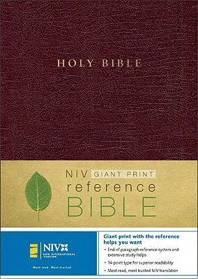 Holy Bible: NIV Holy Bible Giant Print Reference Edition, Thumb Indexed, Burgundy Leather-Look